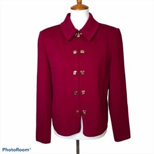 St. John Santana Knit Full Zip Collared Jacket